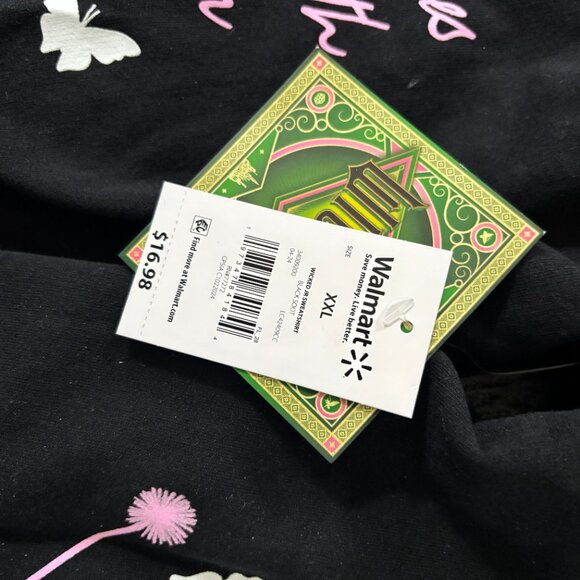 Wicked Sequin Sweatshirt Pink Green Elphaba Glinda WalMart NWT Defy Gravity XXL - Picture 7 of 8